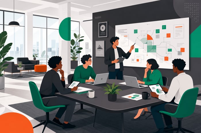 Vibrant Modern Office with Collaborative Professionals