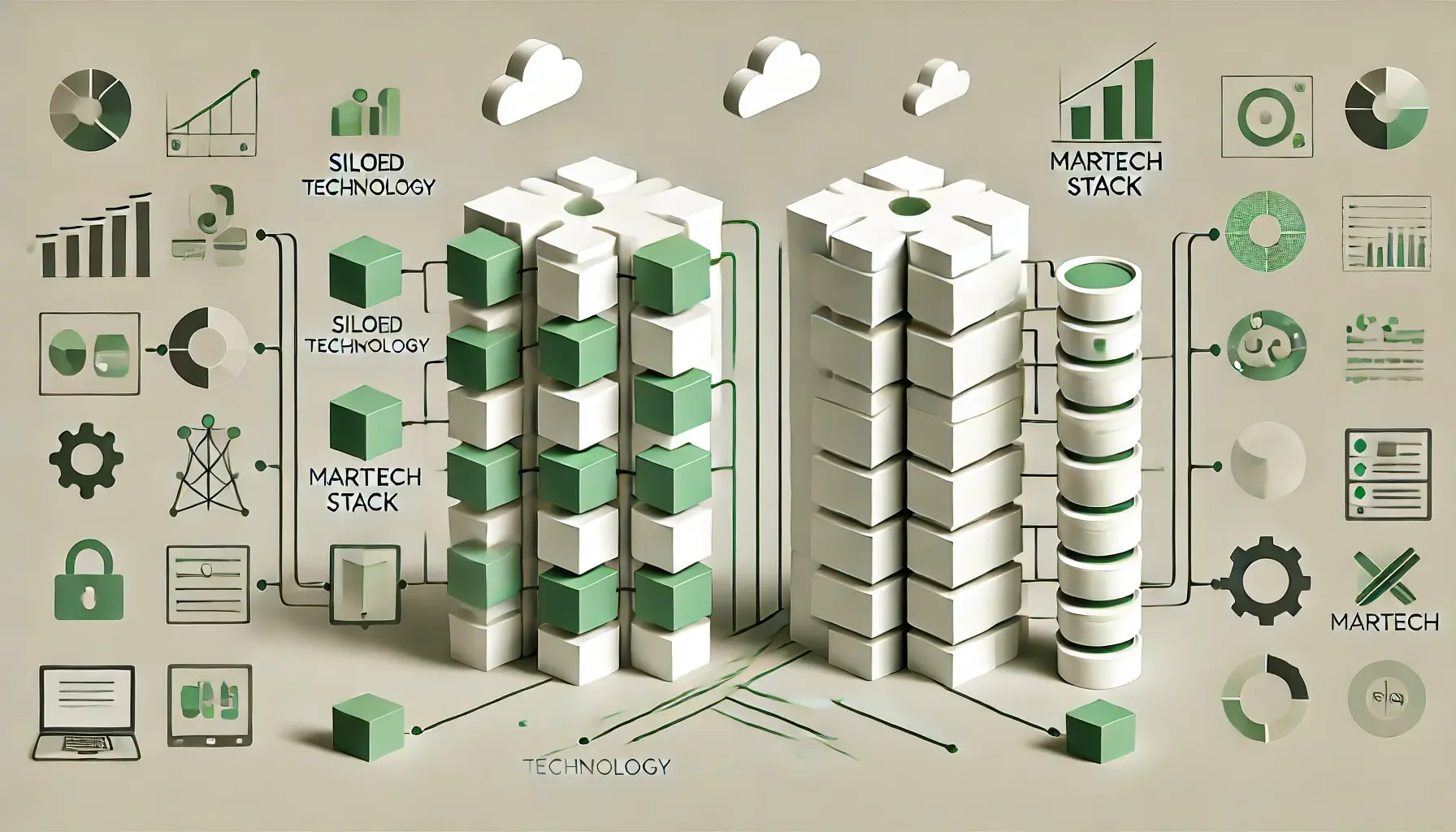 Siloed Tech and  Martech Stack